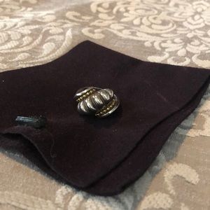 Lagos - Middle finger ring, sized to 8, silver with gold